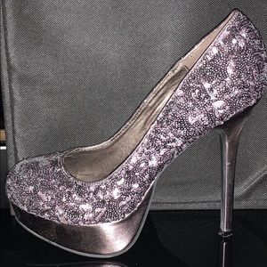 Purple Sequence High Heels